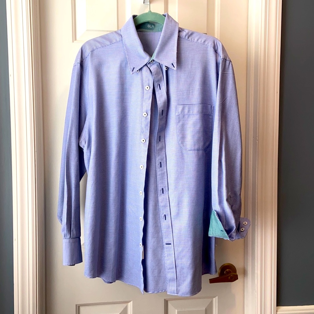 Blue button down shirt